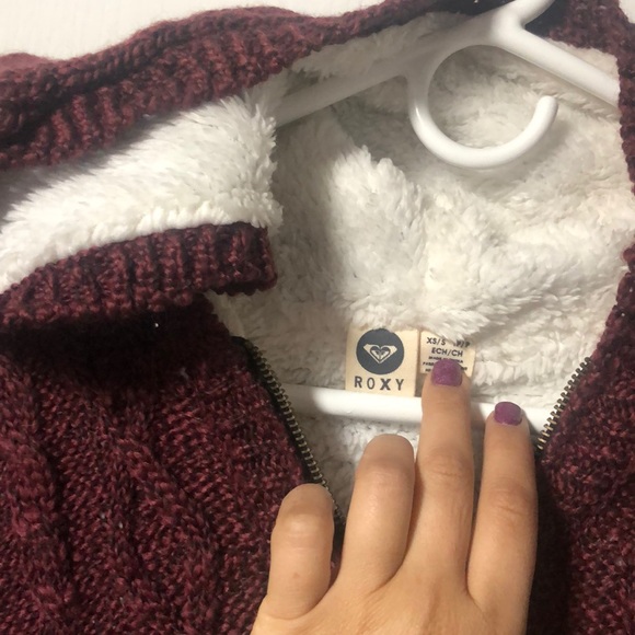 Roxy Fur Lined Hooded Zip Up Sweater - Picture 2 of 3